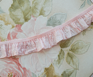 Ruffled Lingerie Elastic Trim Pink 15mm 1''